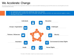 Finance Elevator Pitch We Accelerate Change Ppt PowerPoint Presentation Gallery Example File PDF Finance Elevator Pitch We Accelerate Change Ppt PowerPoint Presentation Gallery Example File PDF