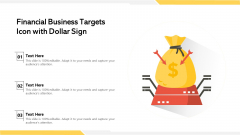 Financial Business Targets Icon With Dollar Sign Ppt Summary Inspiration PDF