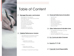 Financial PAR Table Of Content Ppt Infographic Template Show PDF Financial PAR Table Of Content Ppt Infographic Template Show PDF