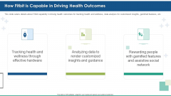 Fitbit Venture Capital Investment Elevator How Fitbit Is Capable In Driving Health Outcomes Clipart PDF Fitbit Venture Capital Investment Elevator How Fitbit Is Capable In Driving Health Outcomes Clipart PDF