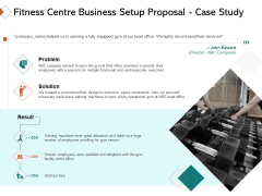 Fitness Centre Business Setup Proposal Case Study Ppt Infographic Template Clipart PDF