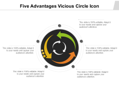 Five Advantages Vicious Circle Icon Ppt PowerPoint Presentation Deck PDF Five Advantages Vicious Circle Icon Ppt PowerPoint Presentation Deck PDF