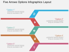 Five Arrows Options Infographics Layout Powerpoint Template