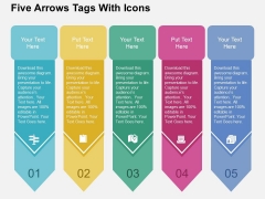 Five Arrows Tags With Icons Powerpoint Templates Five Arrows Tags With Icons Powerpoint Templates
