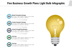 Five Business Growth Plans Light Bulb Infographic Ppt PowerPoint Presentation Inspiration Design Ideas PDF Five Business Growth Plans Light Bulb Infographic Ppt PowerPoint Presentation Inspiration Design Ideas PDF