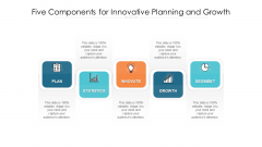Five Components For Innovative Planning And Growth Ppt PowerPoint Presentation File Design Inspiration PDF Five Components For Innovative Planning And Growth Ppt PowerPoint Presentation File Design Inspiration PDF