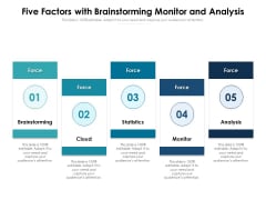 Five Factors With Brainstorming Monitor And Analysis Ppt PowerPoint Presentation Professional Slide PDF