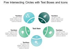 Five Intersecting Circles With Text Boxes And Icons Ppt PowerPoint Presentation Inspiration Pictures