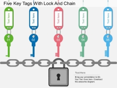 Five Key Tags With Lock And Chain Powerpoint Template Five Key Tags With Lock And Chain Powerpoint Template