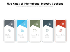 Five Kinds Of International Industry Sections Ppt PowerPoint Presentation Layouts Graphics Example PDF