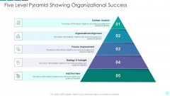 Five Level Pyramid Showing Organizational Success Background PDF