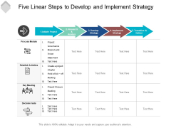 Five Linear Steps To Develop And Implement Strategy Ppt Powerpoint Presentation Summary Example Topics Five Linear Steps To Develop And Implement Strategy Ppt Powerpoint Presentation Summary Example Topics