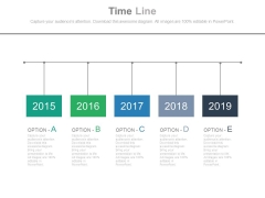 Five Options Timeline Diagram With Years Tags Powerpoint Slides Five Options Timeline Diagram With Years Tags Powerpoint Slides