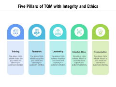 Five Pillars Of TQM With Integrity And Ethics Ppt PowerPoint Presentation Infographic Template Show PDF Five Pillars Of TQM With Integrity And Ethics Ppt PowerPoint Presentation Infographic Template Show PDF