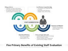 Five Primary Benefits Of Existing Staff Evaluation Ppt PowerPoint Presentation File Designs Download PDF Five Primary Benefits Of Existing Staff Evaluation Ppt PowerPoint Presentation File Designs Download PDF