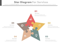 Five Puzzles Steps Star Diagram With Icons Powerpoint Template Five Puzzles Steps Star Diagram With Icons Powerpoint Template