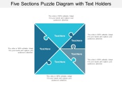 five sections puzzle diagram with text holders ppt powerpoint presentation outline files
