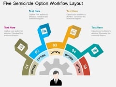 Five Semicircle Option Workflow Layout Powerpoint Template