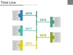 Five Staged Business Timeline Report Powerpoint Slides