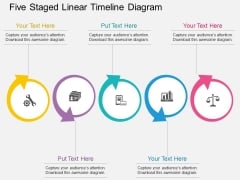 Five Staged Linear Timeline Diagram Powerpoint Template Five Staged Linear Timeline Diagram Powerpoint Template