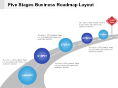 Five Stages Business Roadmap Layout Ppt PowerPoint Presentation Infographics Shapes PDF Five Stages Business Roadmap Layout Ppt PowerPoint Presentation Infographics Shapes PDF