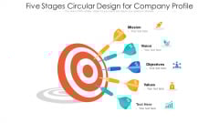 Five Stages Circular Design For Company Profile Ppt PowerPoint Presentation File Maker PDF Five Stages Circular Design For Company Profile Ppt PowerPoint Presentation File Maker PDF
