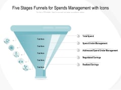 Five Stages Funnels For Spends Management With Icons Ppt PowerPoint Presentation Infographic Template Vector Five Stages Funnels For Spends Management With Icons Ppt PowerPoint Presentation Infographic Template Vector