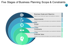 Five Stages Of Business Planning Scope And Constraints Ppt PowerPoint Presentation Gallery Graphics Five Stages Of Business Planning Scope And Constraints Ppt PowerPoint Presentation Gallery Graphics