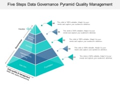 Five Steps Data Governance Pyramid Quality Management Ppt PowerPoint Presentation Icon Clipart