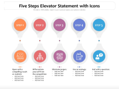Five Steps Elevator Statement With Icons Ppt PowerPoint Presentation Gallery Format PDF Five Steps Elevator Statement With Icons Ppt PowerPoint Presentation Gallery Format PDF