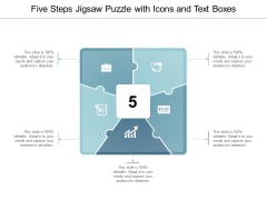Five Steps Jigsaw Puzzle With Icons And Text Boxes Ppt Powerpoint Presentation Pictures Layout Five Steps Jigsaw Puzzle With Icons And Text Boxes Ppt Powerpoint Presentation Pictures Layout