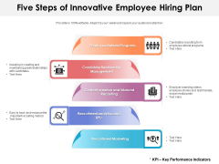 Five Steps Of Innovative Employee Hiring Plan Ppt PowerPoint Presentation Pictures Smartart PDF Five Steps Of Innovative Employee Hiring Plan Ppt PowerPoint Presentation Pictures Smartart PDF
