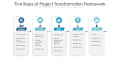 Five Steps Of Project Transformation Framework Ppt PowerPoint Presentation Summary Influencers PDF Five Steps Of Project Transformation Framework Ppt PowerPoint Presentation Summary Influencers PDF