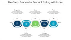 Five Steps Process For Product Testing With Icons Ppt Infographics Topics PDF Five Steps Process For Product Testing With Icons Ppt Infographics Topics PDF