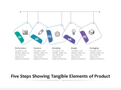 Five Steps Showing Tangible Elements Of Product Ppt PowerPoint Presentation Infographic Template Background Images PDF Five Steps Showing Tangible Elements Of Product Ppt PowerPoint Presentation Infographic Template Background Images PDF
