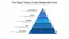Five Steps Theory Of User Delight With Icons Ppt PowerPoint Presentation Inspiration Slides PDF