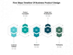 Five Steps Timeline Of Business Product Design Ppt PowerPoint Presentation Gallery Templates PDF Five Steps Timeline Of Business Product Design Ppt PowerPoint Presentation Gallery Templates PDF