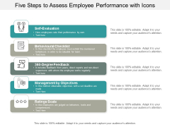 five steps to assess employee performance with icons ppt powerpoint presentation gallery topics five steps to assess employee performance with icons ppt powerpoint presentation gallery topics