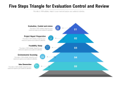 Five Steps Triangle For Evaluation Control And Review Ppt PowerPoint Presentation Gallery Example Topics PDF Five Steps Triangle For Evaluation Control And Review Ppt PowerPoint Presentation Gallery Example Topics PDF