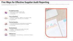 Five Ways For Effective Supplier Audit Reporting Infographics PDF