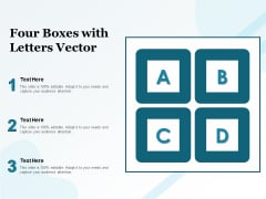 Four Boxes With Letters Vector Ppt PowerPoint Presentation Inspiration Graphics Pictures