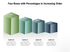 Four Boxes With Percentages In Increasing Order Ppt PowerPoint Presentation Outline Icons PDF