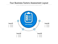 Four Business Factors Assessment Layout Ppt PowerPoint Presentation Gallery Maker PDF Four Business Factors Assessment Layout Ppt PowerPoint Presentation Gallery Maker PDF