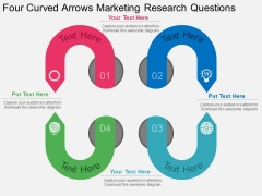 Four Curved Arrows Marketing Research Questions Powerpoint Template Four Curved Arrows Marketing Research Questions Powerpoint Template