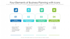 Four Elements Of Business Planning With Icons Ppt PowerPoint Presentation Infographic Template Graphics Pictures PDF Four Elements Of Business Planning With Icons Ppt PowerPoint Presentation Infographic Template Graphics Pictures PDF