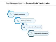 Four Hexagons Layout For Business Digital Transformation Ppt PowerPoint Presentation Gallery Influencers PDF Four Hexagons Layout For Business Digital Transformation Ppt PowerPoint Presentation Gallery Influencers PDF