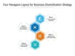 Four Hexagons Layout For Business Diversification Strategy Ppt PowerPoint Presentation File Infographic Template PDF Four Hexagons Layout For Business Diversification Strategy Ppt PowerPoint Presentation File Infographic Template PDF