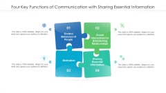 Four Key Functions Of Communication With Sharing Essential Information Ppt Portfolio Background Designs PDF Four Key Functions Of Communication With Sharing Essential Information Ppt Portfolio Background Designs PDF