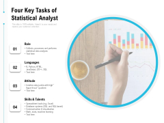 Four Key Tasks Of Statistical Analyst Ppt PowerPoint Presentation Model Slides PDF