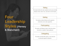Four Leadership Styles Hersey And Blanchard Ppt PowerPoint Presentation Examples Four Leadership Styles Hersey And Blanchard Ppt PowerPoint Presentation Examples